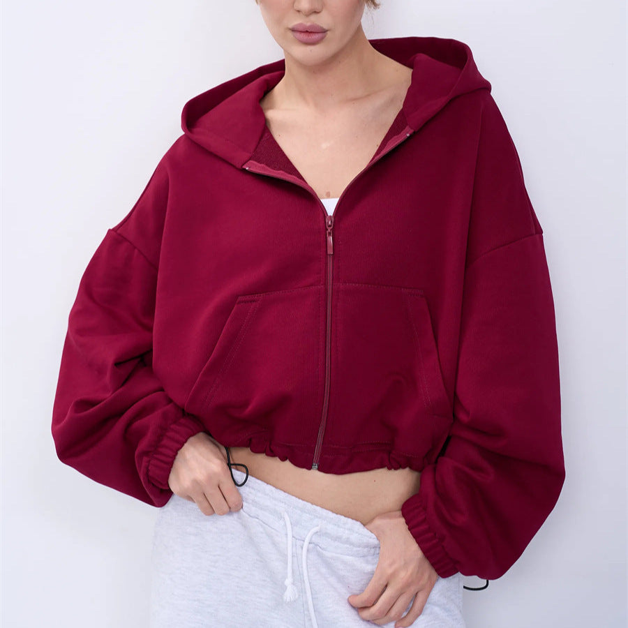 Damen Modischer cropped Zip-Hoodie Echo Archiv