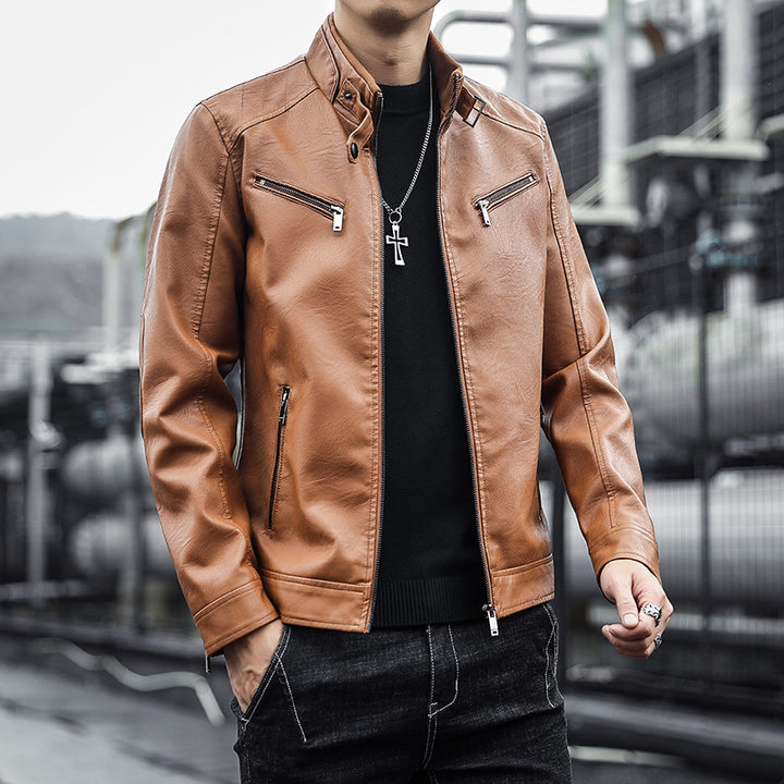 Herren Stilvolle Kunstlederjacke Echo Archiv