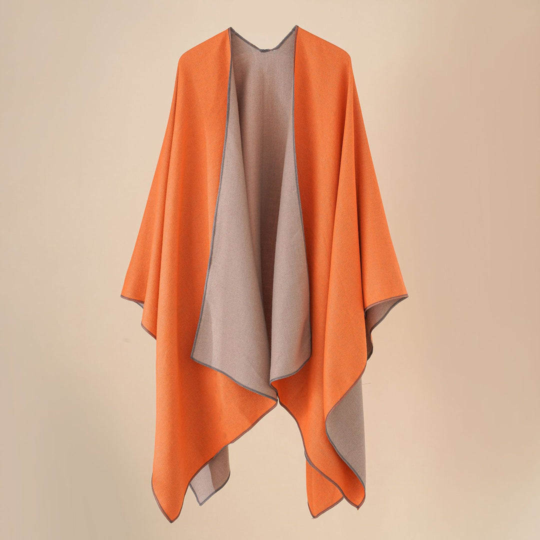 Damen Wohlfühl-Poncho Aus Weichem Wollmix mit Elegantem Schnitt Echoarchiv