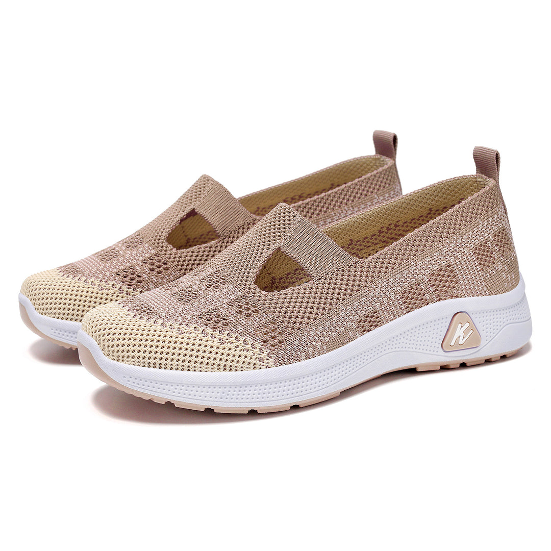 Damen nan leichter gestrickter Slip-On Mary-Jane-Sneaker mit Cut-Out, atmungsaktivem Strickoberteil und dämpfender Komfortsohle Echo Archiv