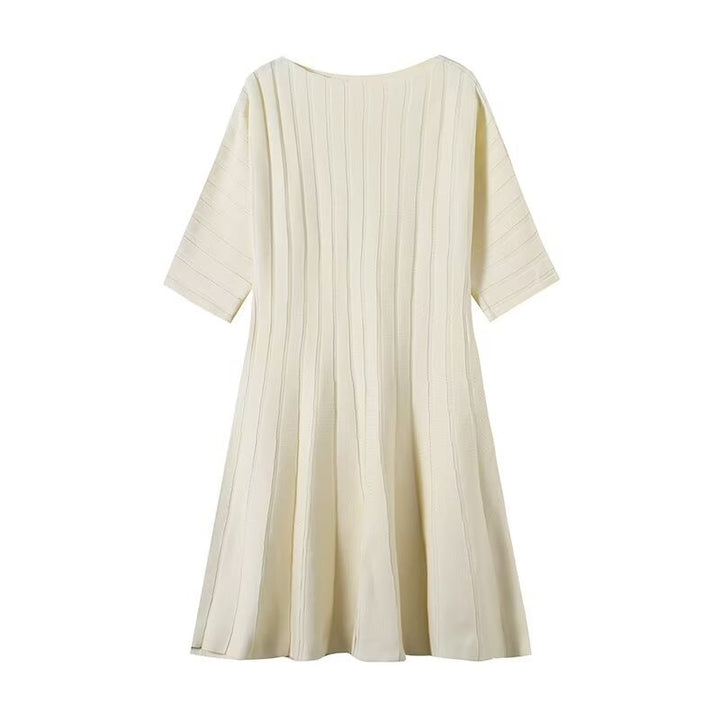 Damen Strukturiertes A-Linien Strickkleid mit halblangen Ärmeln Echo Archiv