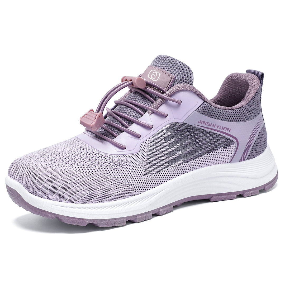 Damen nan ultraleichter Strick-Freizeitsneaker mit Schnellzugverschluss, verstärkter Fersenlasche und ergonomischer Wellen-EVA-Sohle Echo Archiv