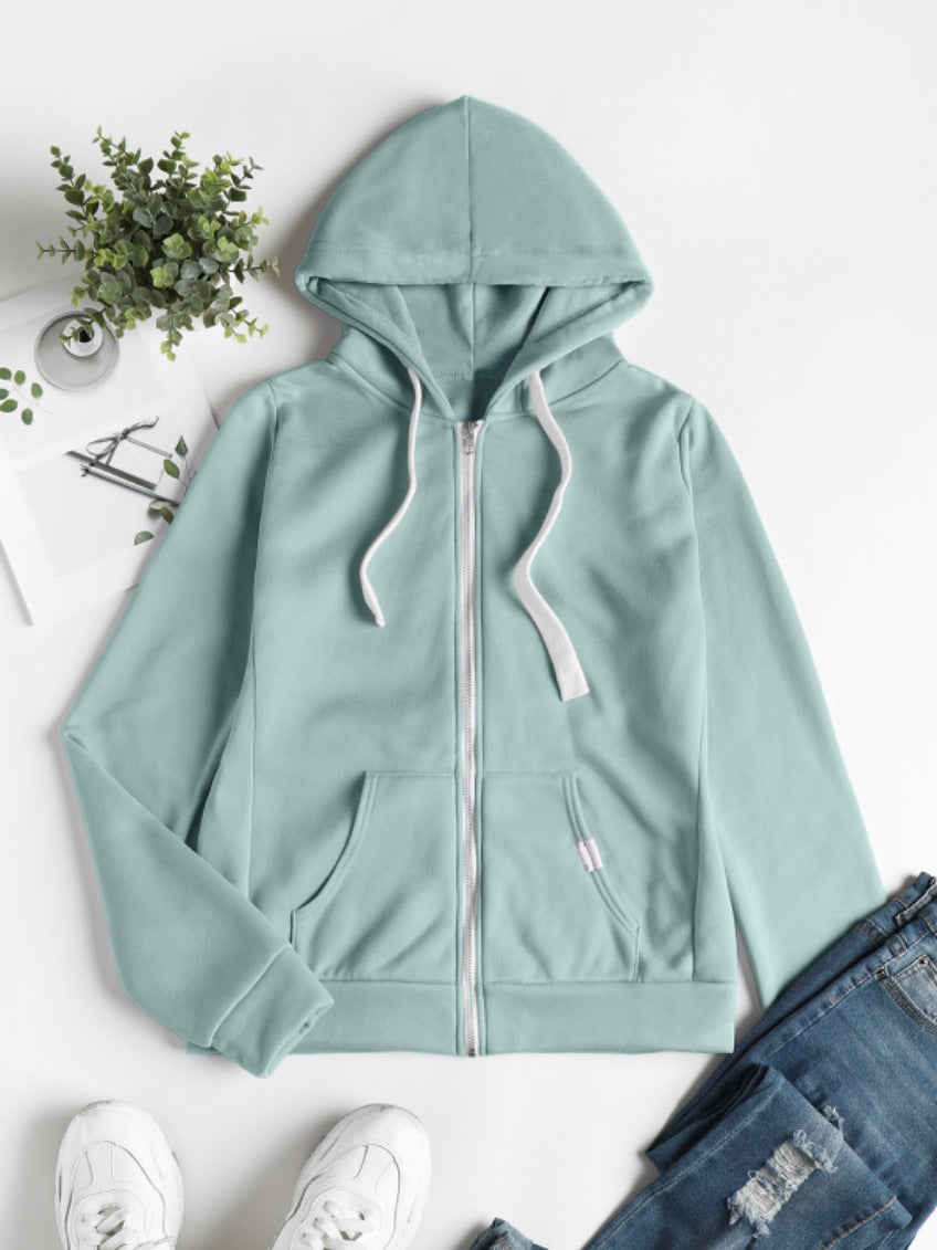 Damen Kapuzenjacke mit Reißverschluss taillierter Sweatshirt-Hoodie aus Baumwollmischung Echo Archiv