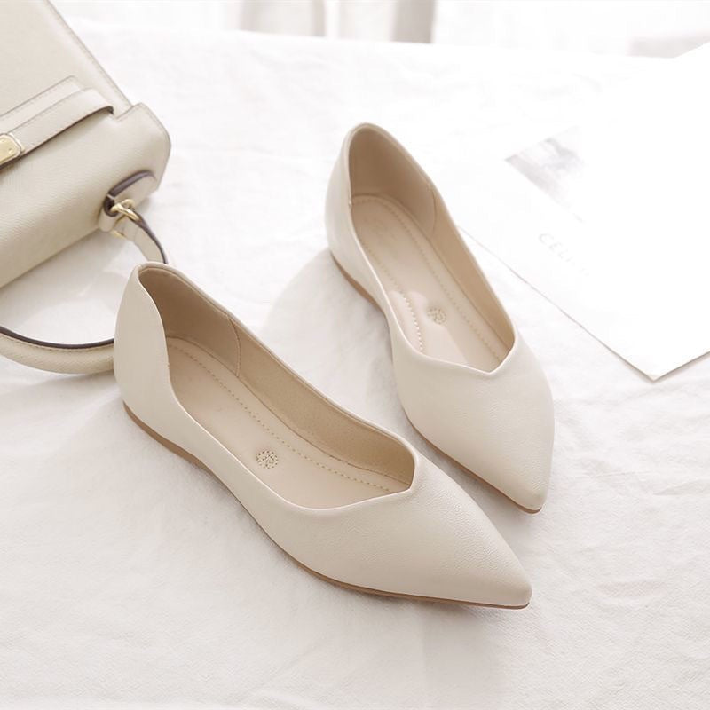 Damen Elegante Ballerinas aus hochwertigem Leder mit modischem V-Ausschnitt Echoarchiv