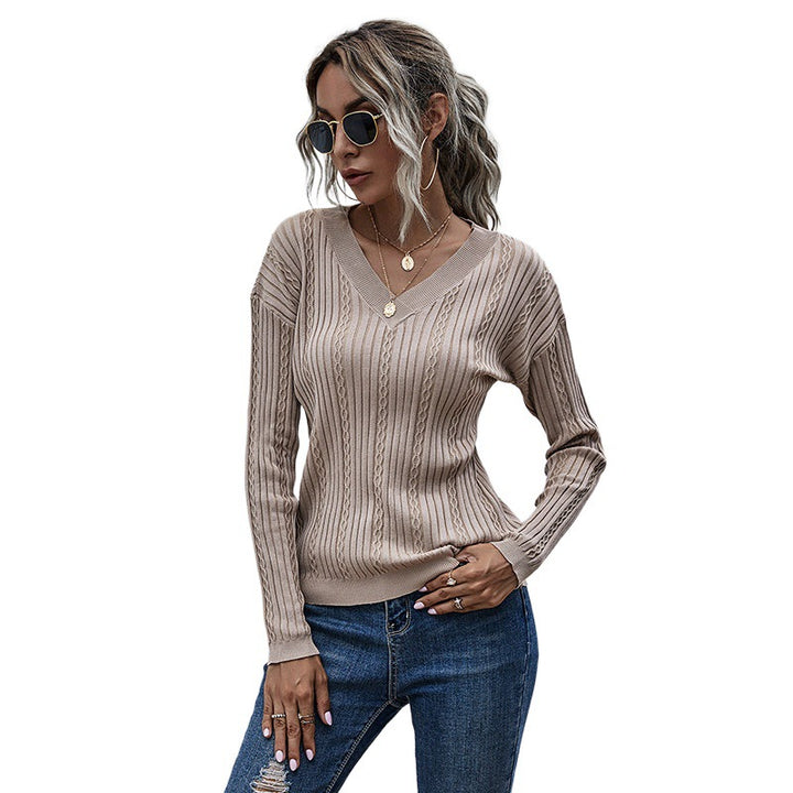 Damen Modischer V-Ausschnitt Pullover Echo Archiv