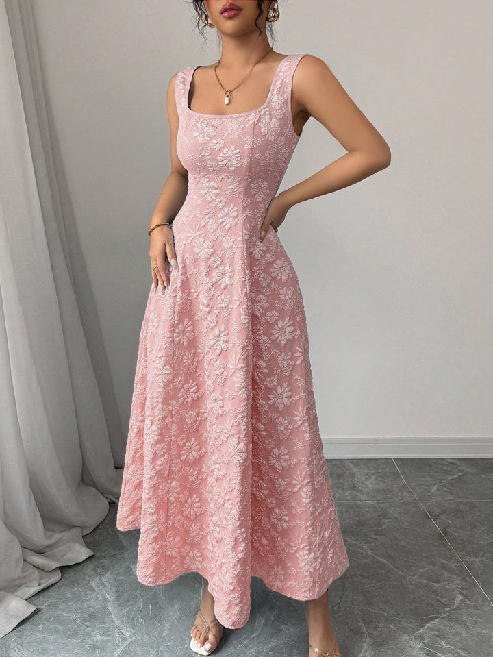 Damen Elegantes Maxikleid mit floralem Design und Quadrat-Ausschnitt Echo Archiv
