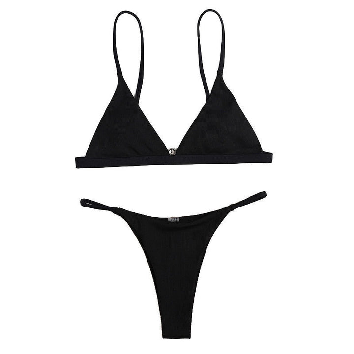 Damen Triangel-Bikini-Oberteil mit verstellbaren Trägern und elegante Rippstruktur Echo Archiv
