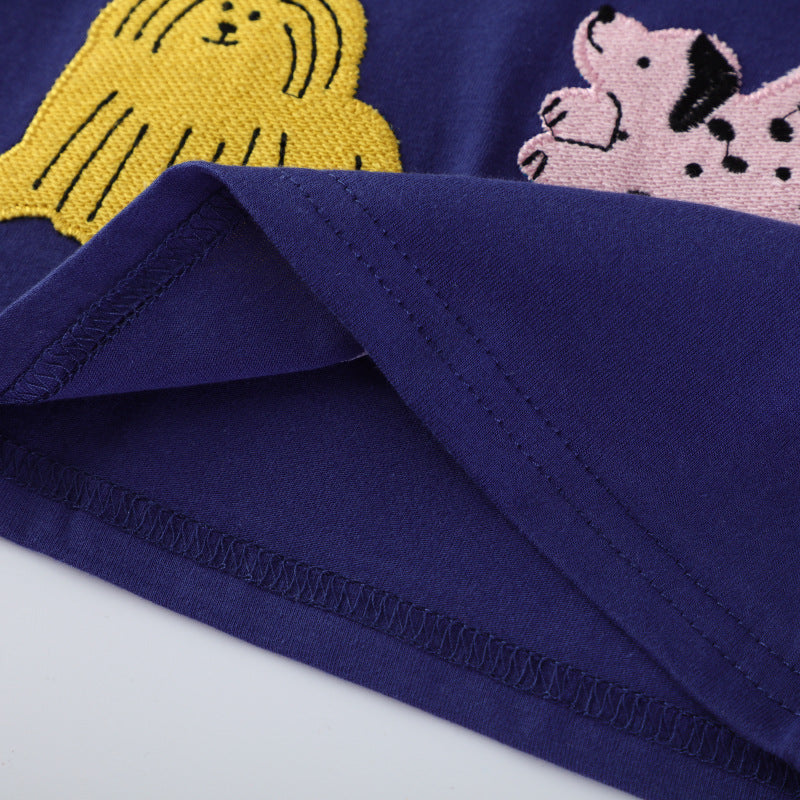 Jungen Kurzarm-T-Shirt mit buntem Tierapplikationsdesign Echo Archiv