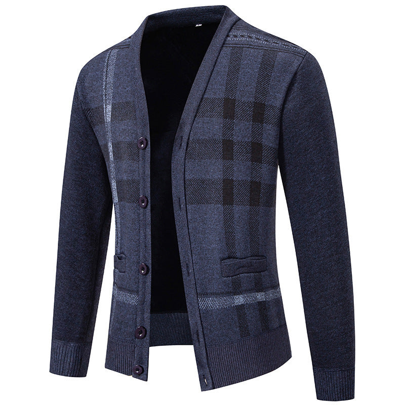 Herren Strickjacke mit schickem Karomuster von Echoarchiv