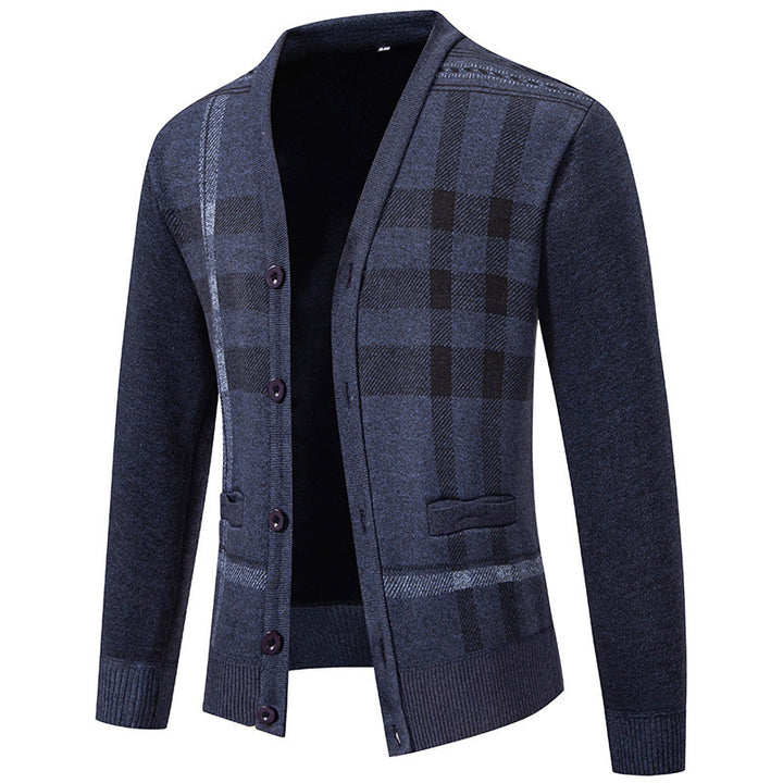 Herren Strickjacke mit schickem Karomuster von Echoarchiv