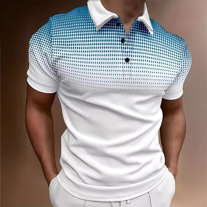 Herren Poloshirt mit modernem grafischen Muster und atmungsaktiver Passform Echoarchiv