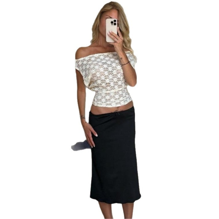 Damen Off-Shoulder Spitzenoberteil mit floralem Design Echo Archiv
