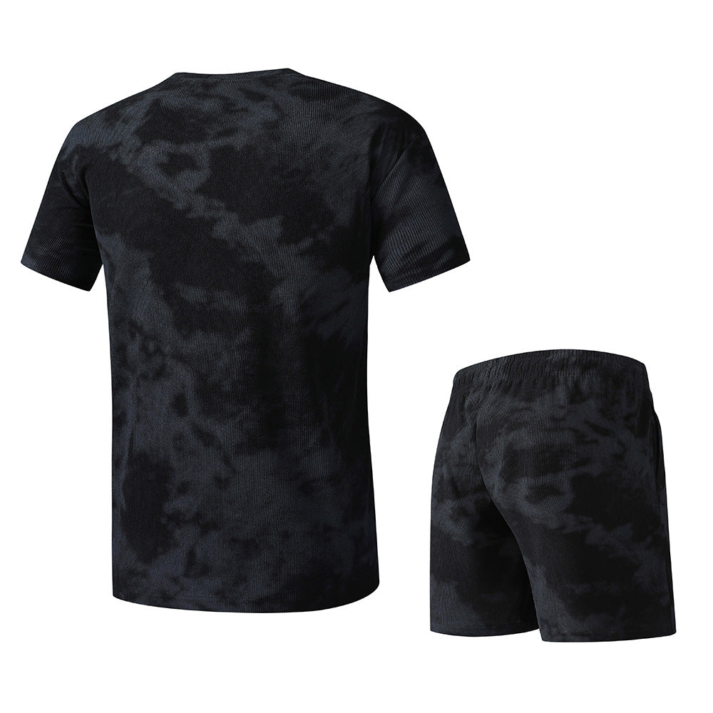 Herren T-Shirt und Shorts Set im modernen Batik-Design Echoarchiv