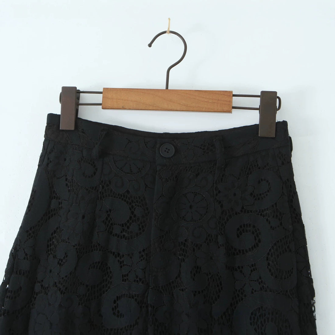 Damen Transparente Spitzenhose mit geradem Bein und elastischem Bund Echoarchiv