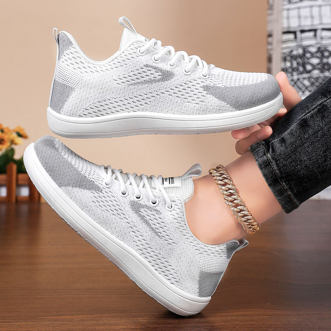Damen nan leichter atmungsaktiver Strick-Freizeitsneaker mit elastischer Schnürung und stoßdämpfender EVA-Zwischensohle Echo Archiv