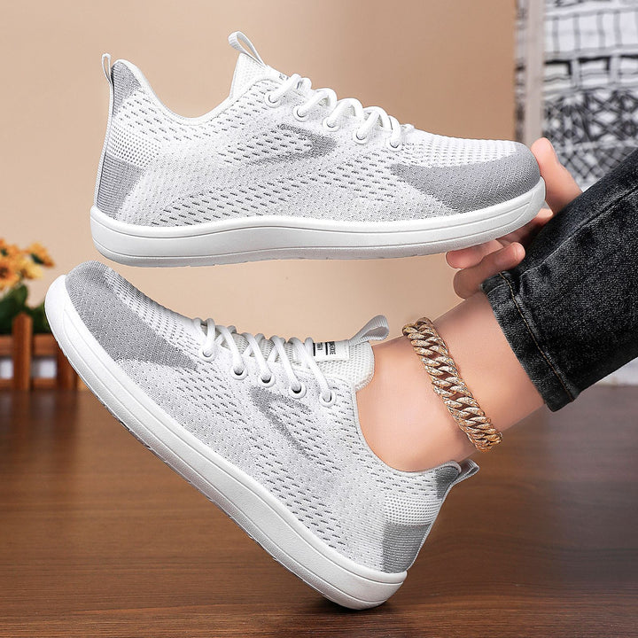 Damen nan leichter atmungsaktiver Strick-Freizeitsneaker mit elastischer Schnürung und stoßdämpfender EVA-Zwischensohle Echo Archiv