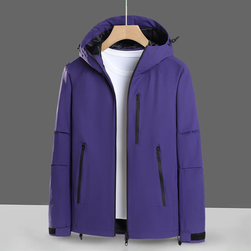 Herren Funktionsjacke mit wasserabweisendem Gewebe und verstellbarem Kapuzenkragen Echoarchiv