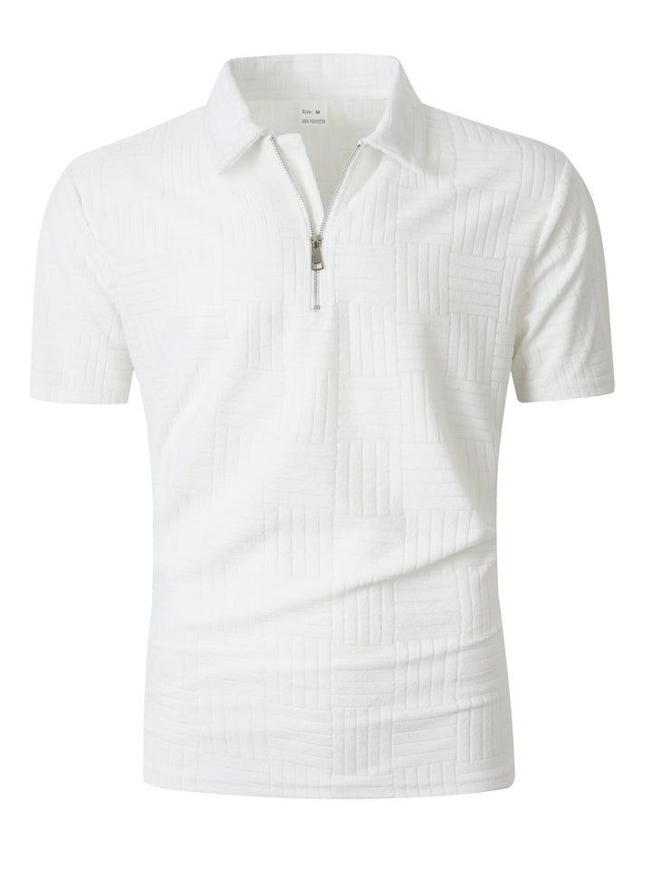 Herren Kurzarmshirt mit strukturiertem Design und praktischem Reißverschluss Echoarchiv