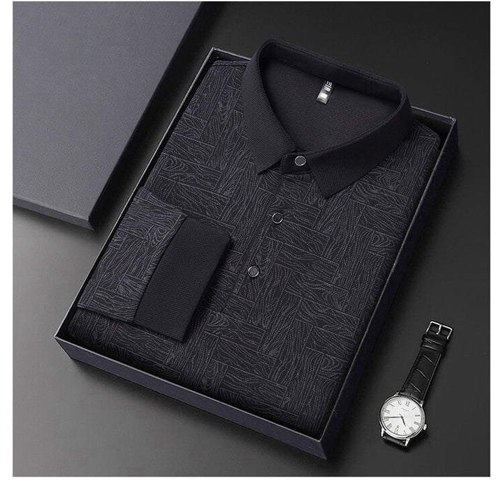 Herren elegante Langarmbluse mit strukturiertem Design Echoarchiv