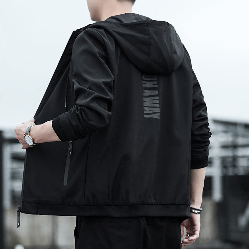 Herren Urbaner Softshell-Hoodie mit getapten Nähten, verstellbarer Kapuze und Zipper-Taschen Echoarchiv