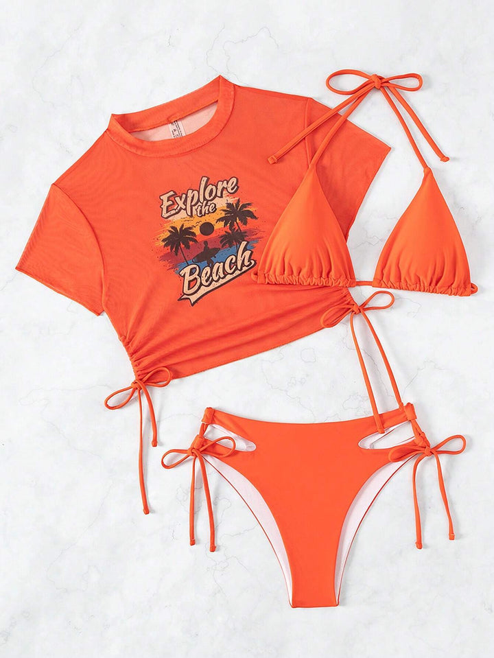 Damen Set mit Crop-Top und Triangel-Bikini Echo Archiv