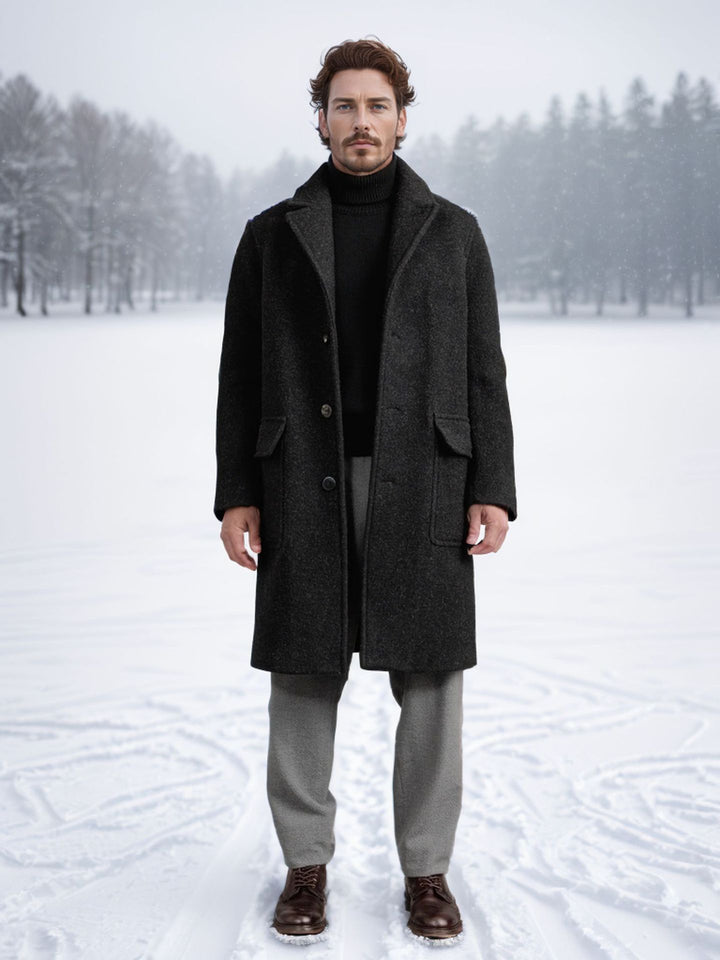 Herren eleganter und wärmer Wintermantel mit doppelter Knopfleiste und praktischen Taschen Echoarchiv