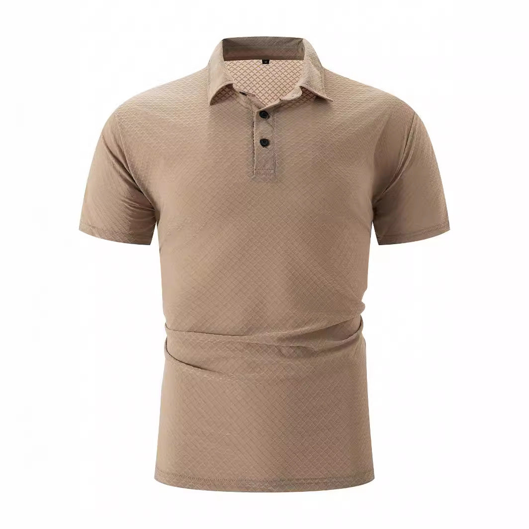 Herren modernes Kurzarm-Polohemd mit strukturiertem Design Echoarchiv