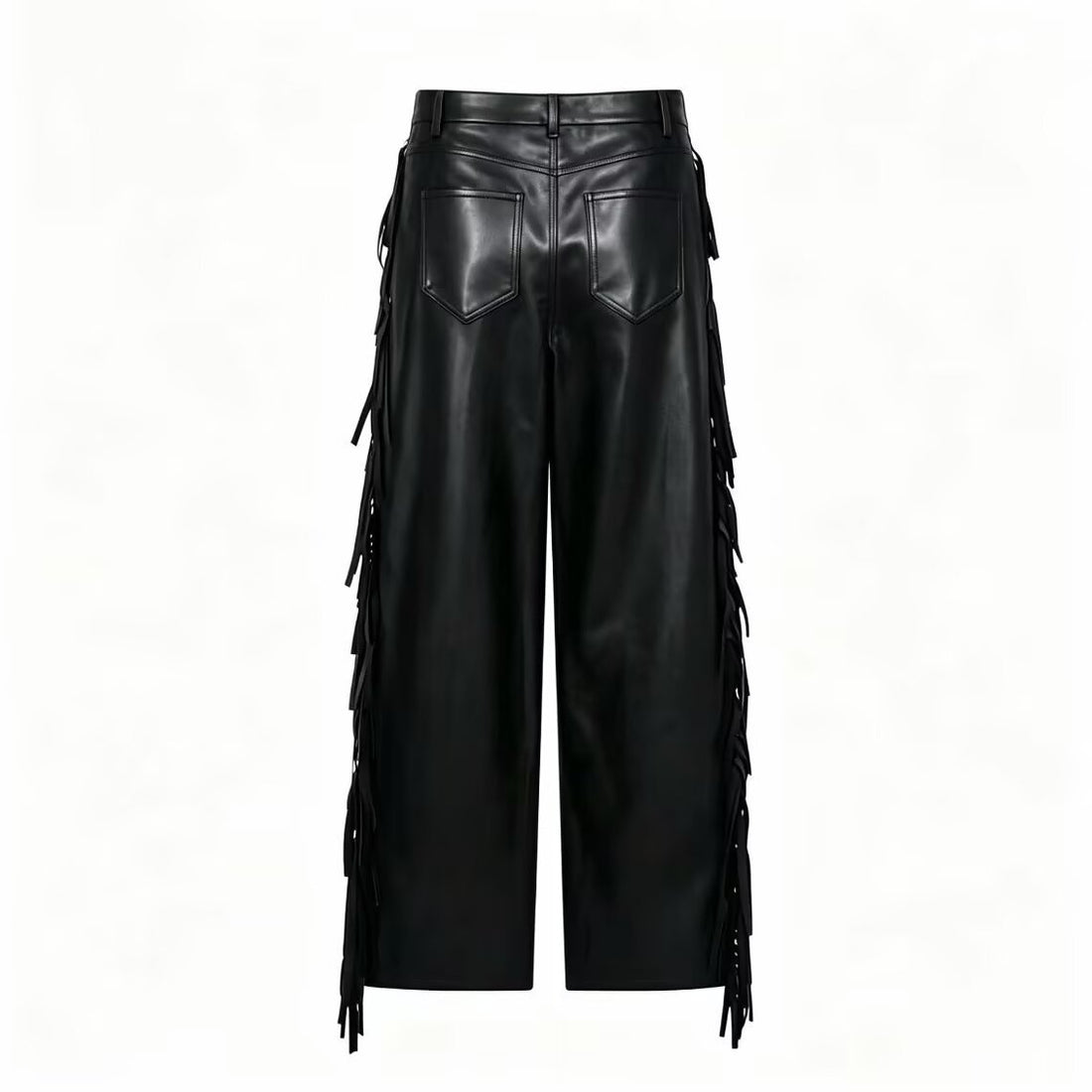 Damen Weite Kunstleder-Culotte mit seitlichen Fransen Echo Archiv