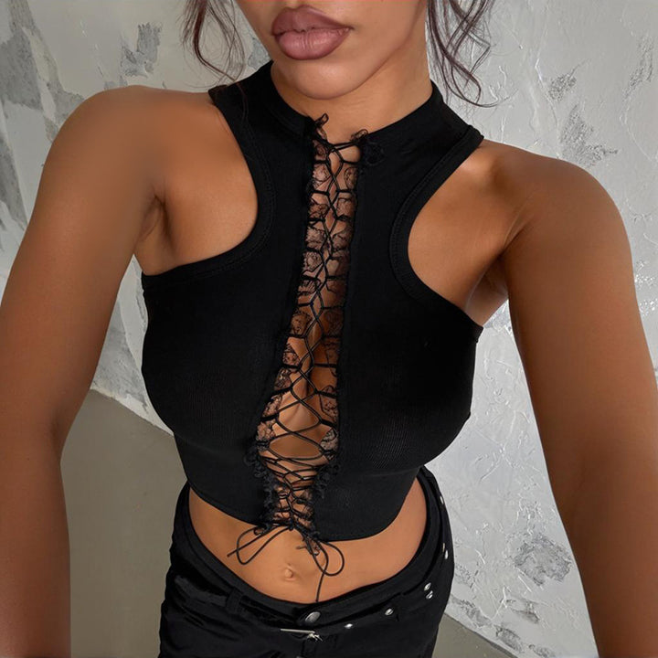 Damen Crop-Top mit dekorativem Schnür-Detail Echo Archiv