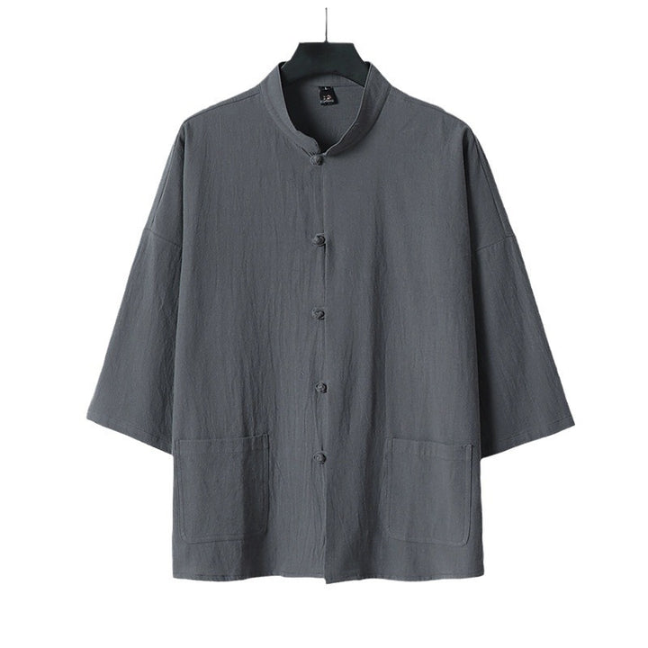 Damen Zweiteiliges Leichtes Lounge-Set mit Stehkragen, Kurzarm-Jacke und weitem Palazzo-Hosenrock Echoarchiv