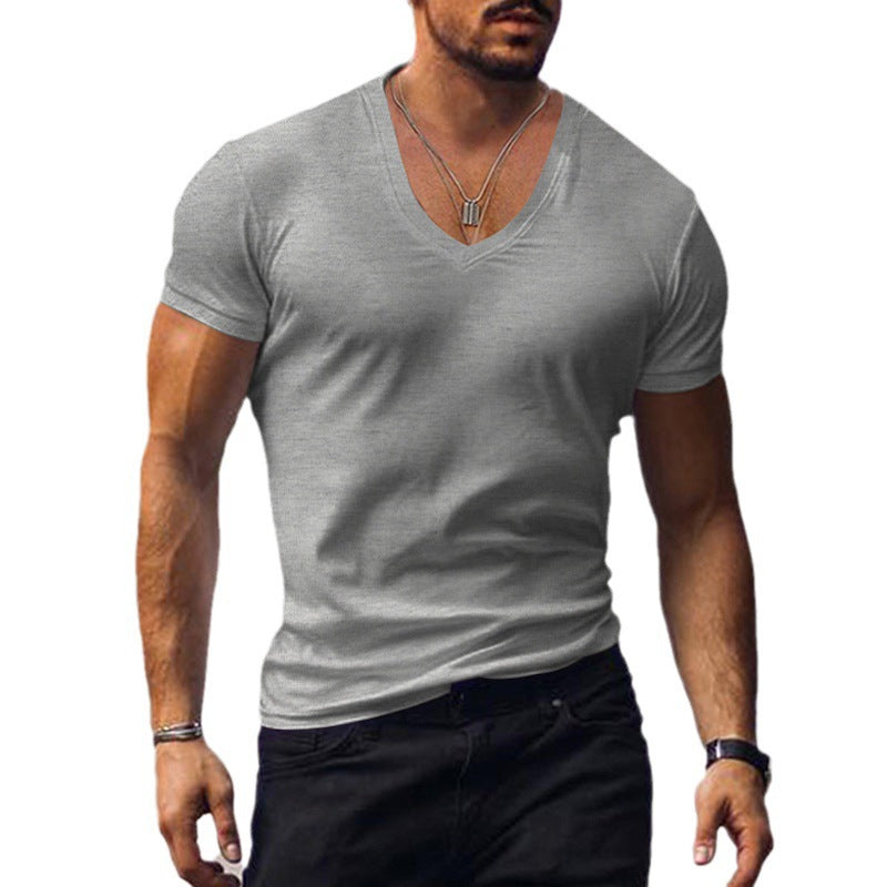 Herren lässiges V-Ausschnitt T-Shirt Echoarchiv