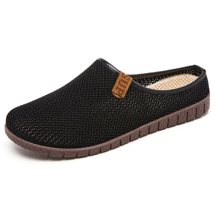 Damen nan atmungsaktiver gestrickter Slipper mit gewebtem Komfortfußbett und flexibler Profilsohle Echo Archiv