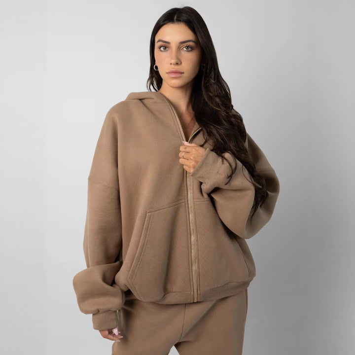 Damen Lässiges Kapuzenpullover und Jogginghose Set Echo Archiv