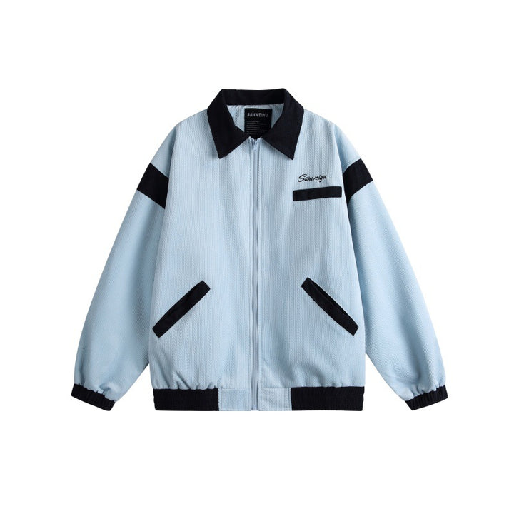 Unisex Harrington-Blousonjacke mit Strukturstoff und Kontrastbesatz Echoarchiv