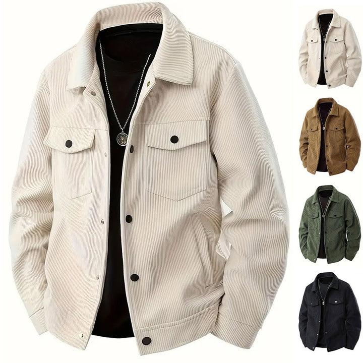 Herren nan Cordjacke im klassischen Arbeiterjacken-Schnitt mit Druckknöpfen und Brusttaschen Echo Archiv