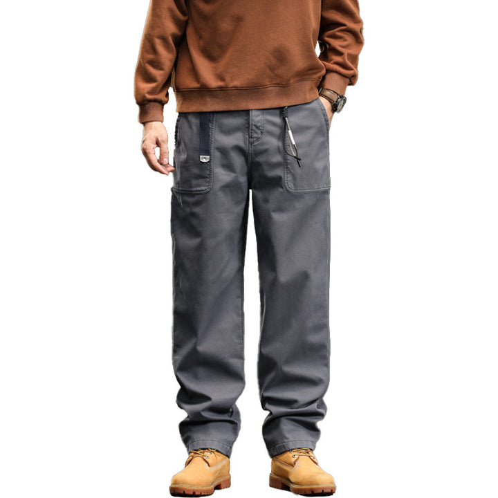 Herren Lockere Canvas-Cargohose mit Tunnelzugbund und aufgesetzten Fronttaschen Echo Archiv
