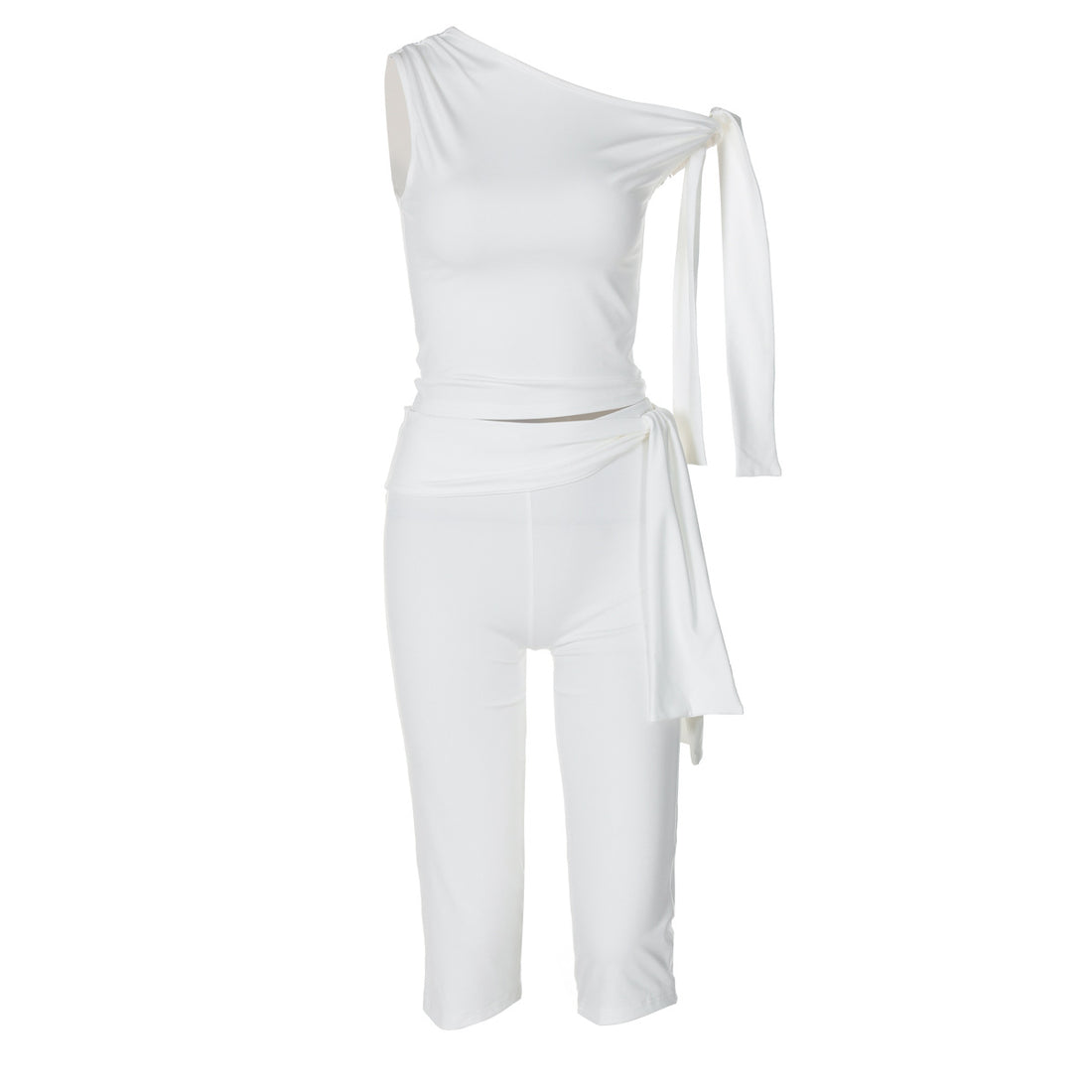 Damen Einseitiger Jumpsuit mit exklusiven Drapierungen – Solévia