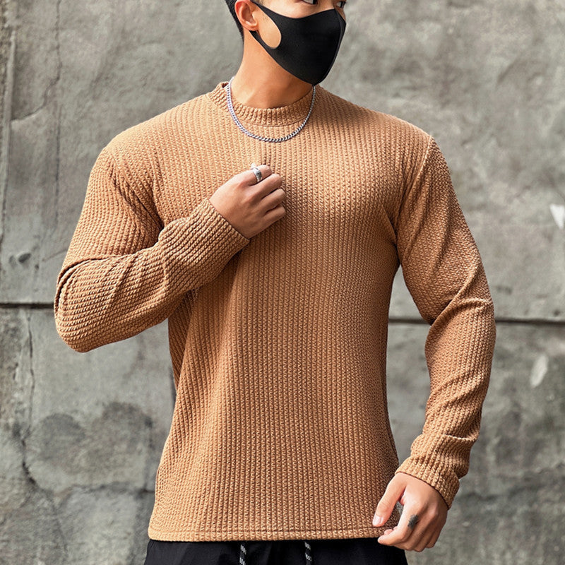 Herren stilvolles Langarmshirt mit strukturierter Oberfläche Echoarchiv