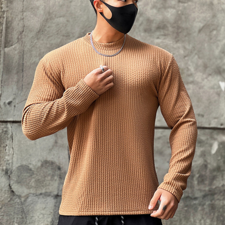 Herren stilvolles Langarmshirt mit strukturierter Oberfläche Echoarchiv
