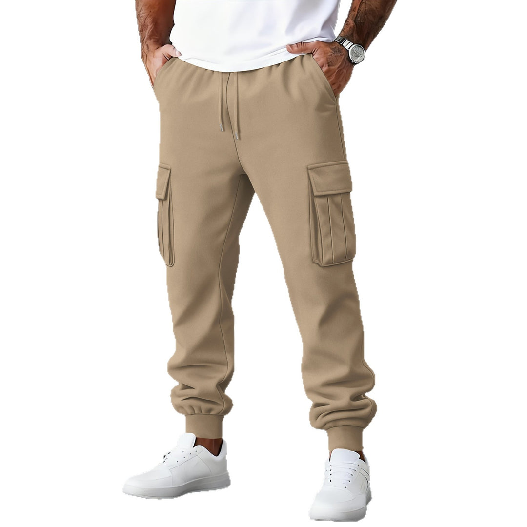 Herren Cargo-Jogger mit hohem Bund, Kordelzug, mehrfachen Klapp-Utility-Taschen und elastischen Bündchen – Bravaro