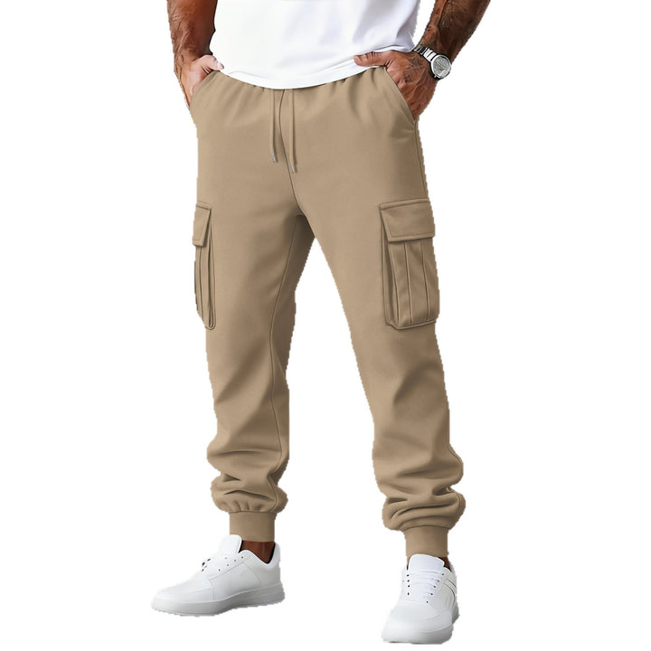 Herren Cargo-Jogger mit hohem Bund, Kordelzug, mehrfachen Klapp-Utility-Taschen und elastischen Bündchen – Bravaro