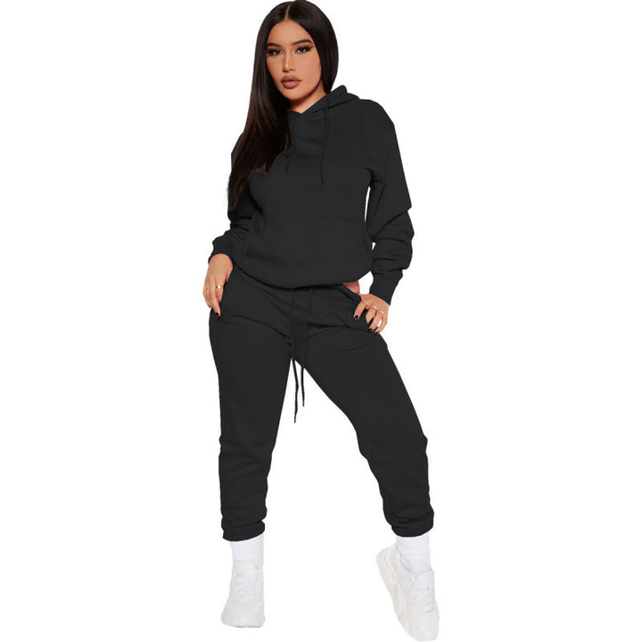 Damen zweiteiliges Lounge-Set mit Kapuzenpullover und High-Waist Jogginghose aus weichem French Terry – Avérine