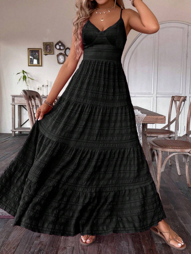 Damen Maxikleid mit schwingendem Rock und zarten Spaghettiträgern Echo Archiv