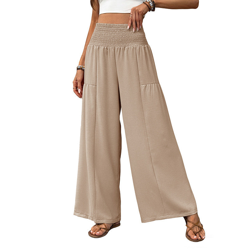 Damen Leichte Culotte-Hose mit elastischem Smokbund, weitem Bein und fließendem Sommerjersey Echoarchiv