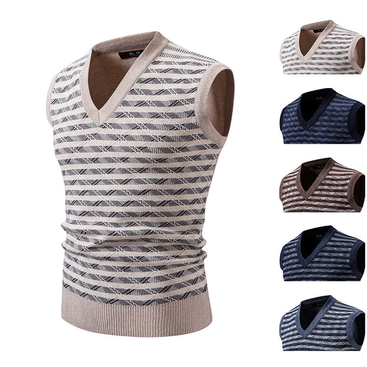 Herren ärmellose Strickjacke mit modernem Zopfmuster Echoarchiv