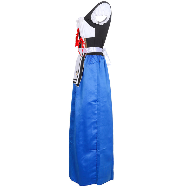 Damen nan traditionelles Dirndlkleid mit geschnürtem Mieder und langer Trachtenschürze Echo Archiv