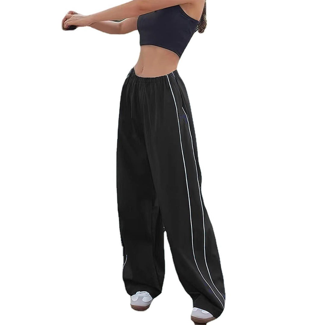Damen Sportliche Hose mit weitem Schnitt und elastischem Bund Echoarchiv
