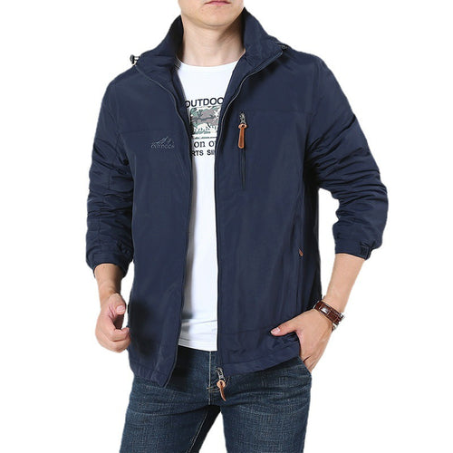 Herren Atmungsaktive Minimalistische Softshell‑Fieldjacke mit Stehkragen und Brustzip Echoarchiv