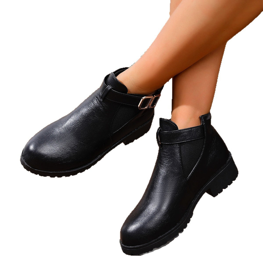 Damen Chelsea-Ankleboot mit elastischem Einsatz und Zier-Schnallenriemen Echo Archiv