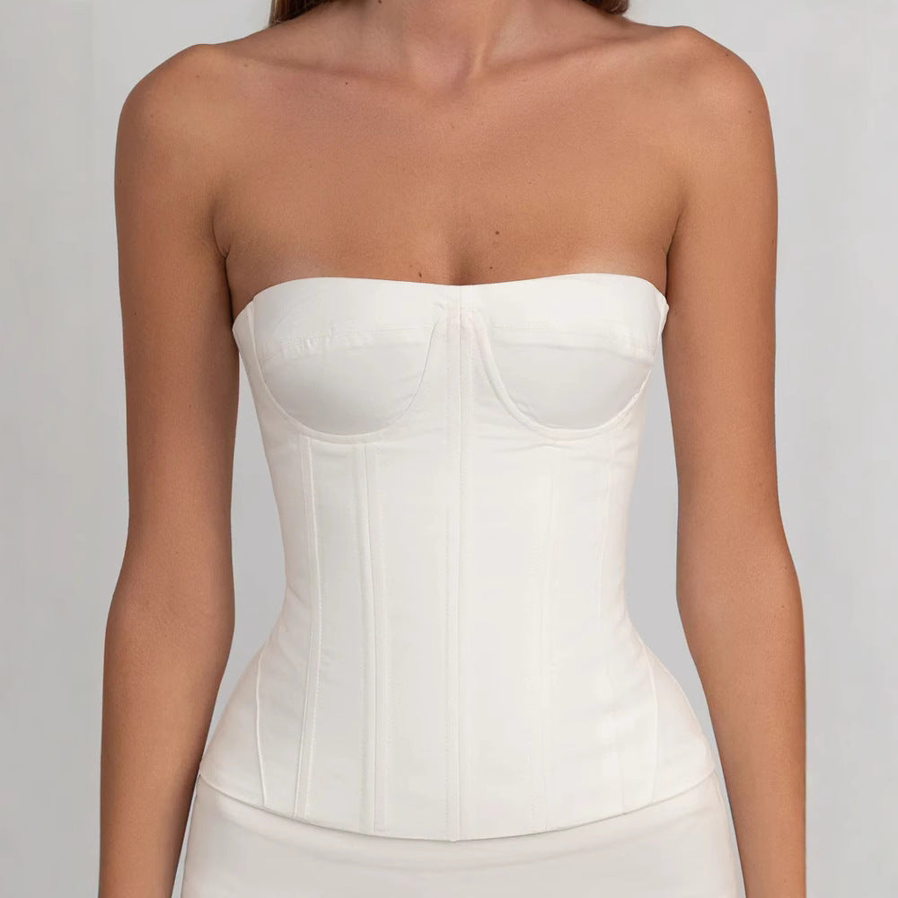 Damen figurbetontes Korsettkleid mit Rüschensaum Echo Archiv